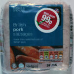 A packet of Marks and Spencer's British Pork Sausages