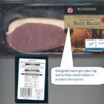 Packet of Budgens Back Bacon - showing use of flag and location